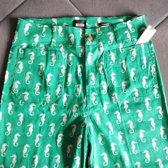 NWT Anthropologie The Colette Cropped Wide-Leg Pants by Maeve:Linen Edition - Picture 6 of 13